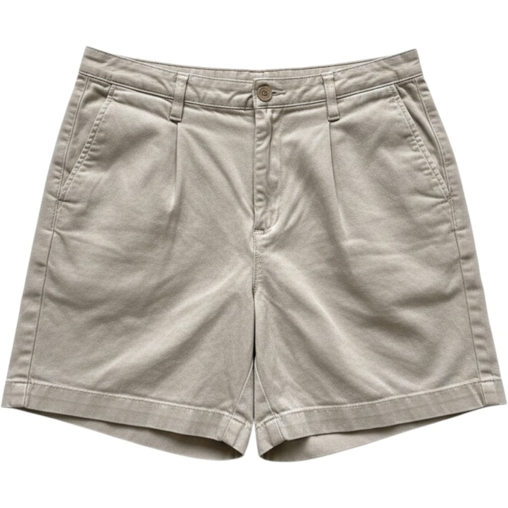 Ann Taylor Factory Khaki Chino Shorts Womens 4 Tan Cotton Blend Casual Summer